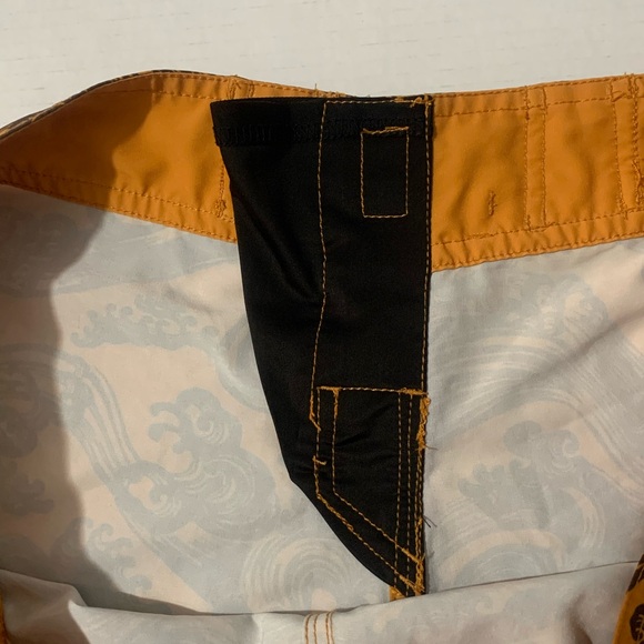 Reyn Spooner Swim Shorts Mens 36 Orange Wave Board Shorts 10" Trunks Beach Surf - Picture 10 of 11